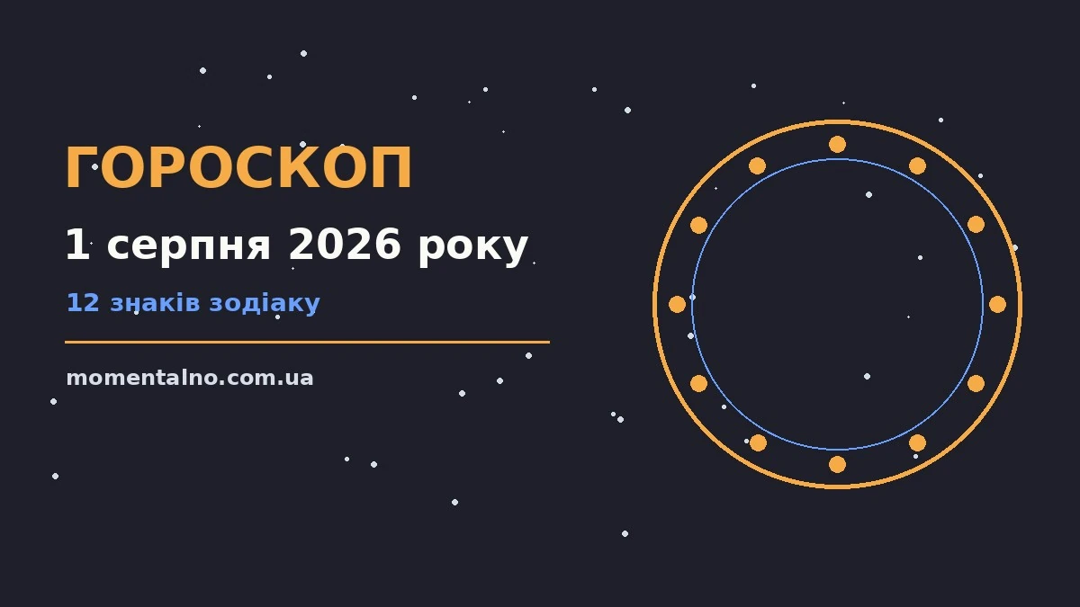 Гороскоп на 1 серпня 2026 року: орієнтири для кожного знака для роботи, дому й кохання