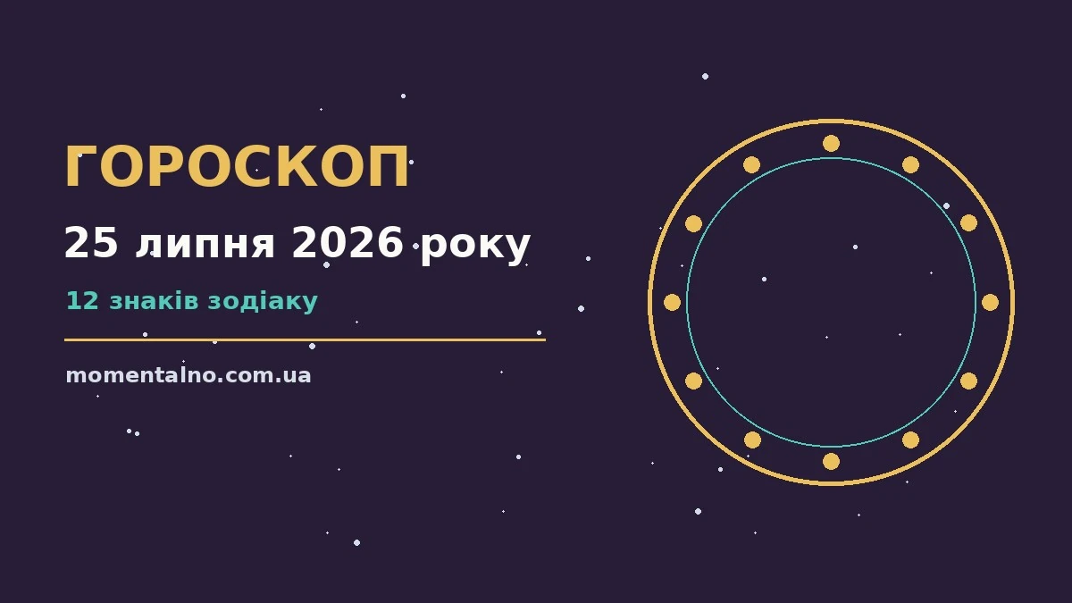 Гороскоп на 25 липня 2026 року: орієнтири для кожного знака для роботи, дому й кохання