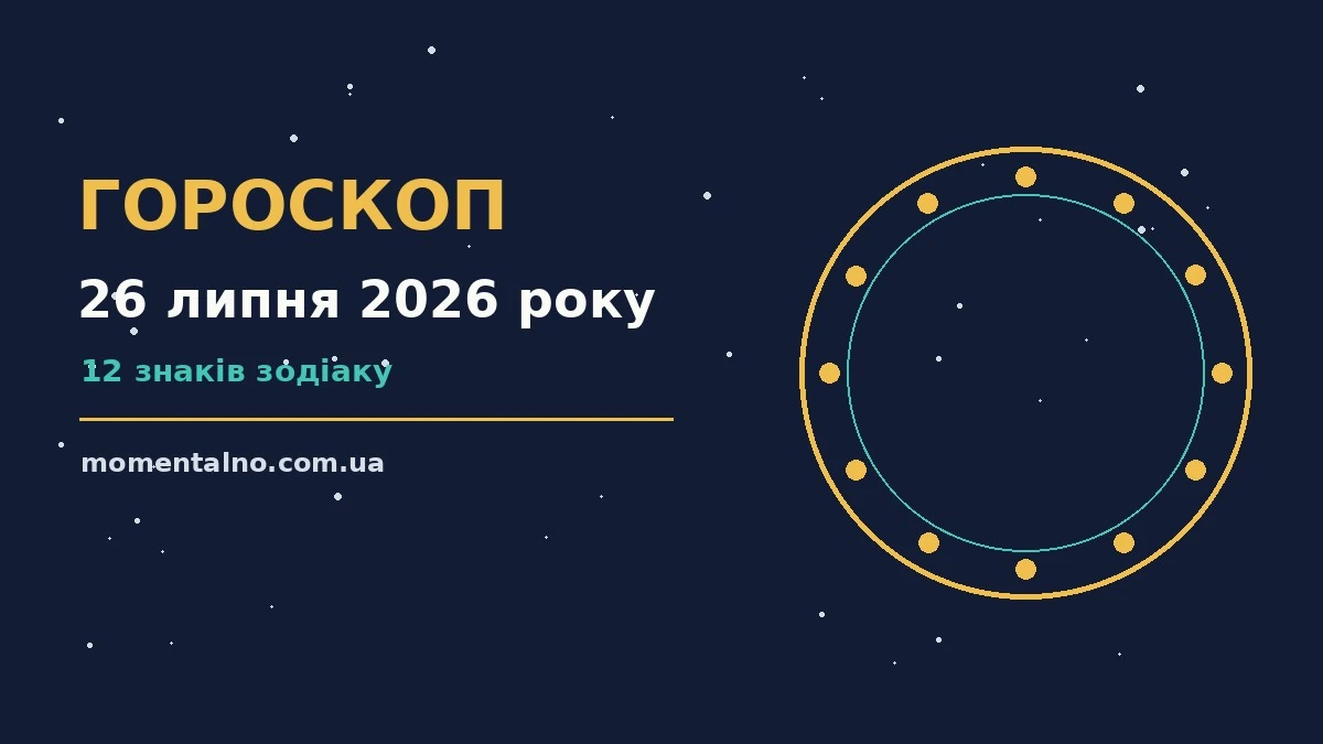 Гороскоп на 26 липня 2026 року: орієнтири для кожного знака для роботи, дому й кохання