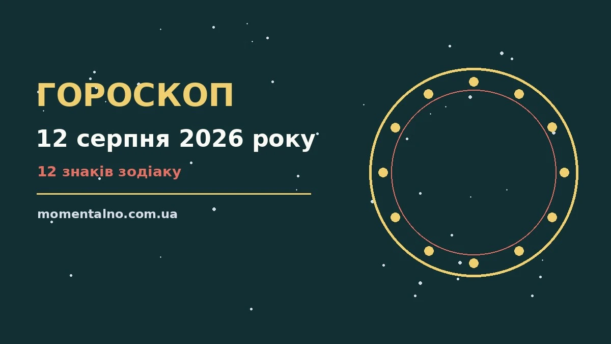 Гороскоп на 12 серпня 2026 року: орієнтири для кожного знака для роботи, дому й кохання