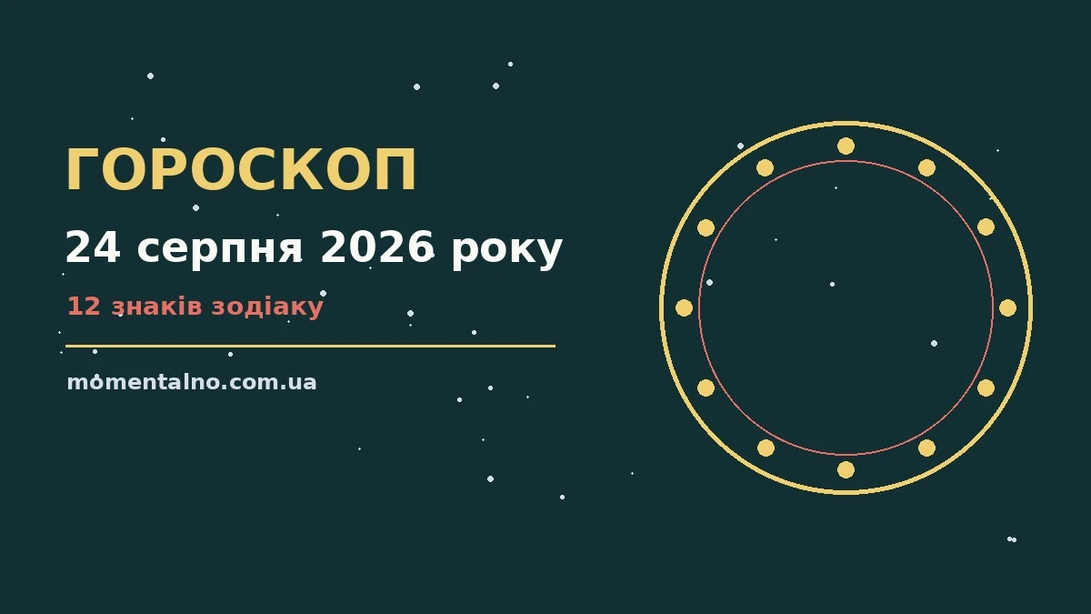 Гороскоп на 24 серпня 2026 року: орієнтири для кожного знака для роботи, дому й кохання