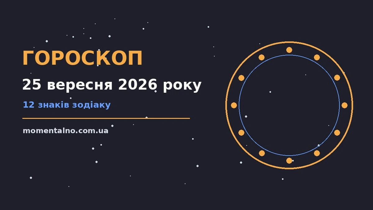 Гороскоп на 25 вересня 2026 року: орієнтири для кожного знака для роботи, дому й кохання